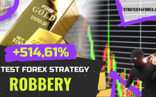 +514.61% for the pair XAUUSD / GOLD — Forex strategy test «Robbery»
